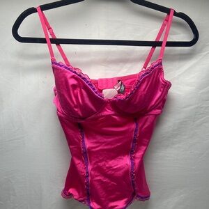 Victoria's Secret Hot Pink Chemise with Purple Trim